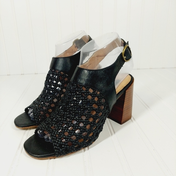 Kensie Sandria Woven Block Heeled Sandals A154 - Picture 2 of 11